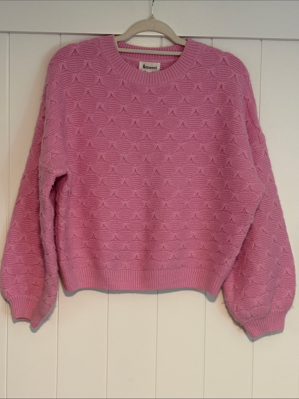 &merci brand Pink Textured Knit Sweater